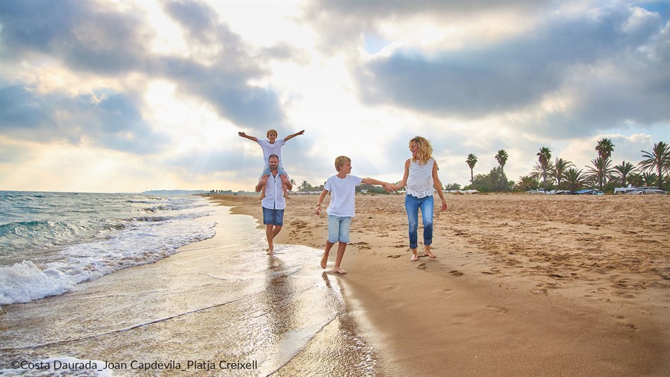 family at beach